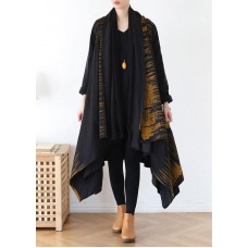 spring coat fashion yellow print asymmetric coats