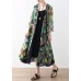 DIY green prints chiffon outwear Women Shape cardigan summer