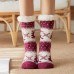 Women Warm Winter Outdoor Christmas Style Elk Snowflake Pattern Plus Velvet Thicken Home Sleep Socks Tube Socks