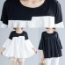 DIY o neck flare sleeve cotton blended shirts Women Tops white Knee tops Summer